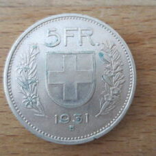 5 Franken 1931 330 Grad verschoben