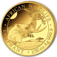 1/50 Unze Gold - Somalia Elefant 2023 Proof