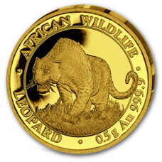 0,5 Gramm Gold - Somalia Leopard 2023 Proof