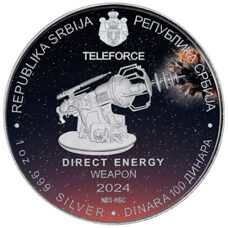 1 Unze - Serbien Nikola Tesla Teleforce (Direct Energy Weapon) 2024 Colored