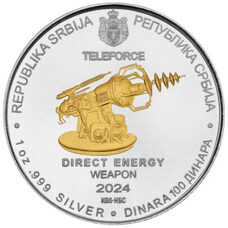 1 Unze - Serbien Nikola Tesla Teleforce (Direct Energy Weapon) 2024 Gilded