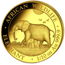 1/10 Unze Gold - Somalia Elefant 2022