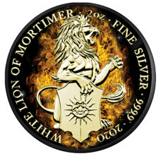 2 Unzen - "Queen's Beasts" Burning White Lion 2020