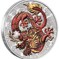 1 Unze - Chinese Myths and Legends Dragon 2021 Colored