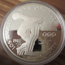 USA - Dollar 1984 Los Angeles Olympics - Discus 1983S Proof