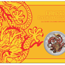 1 Unze - Chinese Myths and Legends Dragon 2021 Colored im Blister