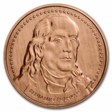 1 oz Cuivre - USA - Benjamin Franklin - Founders of Freedom
