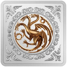 1 oz - Nouvelle-Zélande Game of Thrones(TM) : Targaryen Sceau 2022 PP coloré