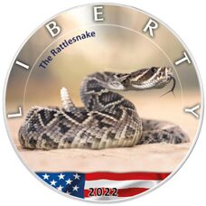 1 oz - American Eagle "Wildlife" Serpent à sonnettes 2022 coloré
