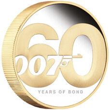 2 Unzen - Tuvalu James Bond 007 / 60 Jahre Jubiläum 2022 Proof Gilded