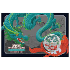 1 Unze - Myths & Legends Green Dragon & Koi 2023 Blister