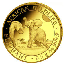 0,5 gramme d'or - Somalie Elephant 2024 PP
