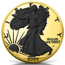 1 Unze - American Eagle 2023 Gilded Black Platinum