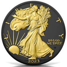 1 Unze - American Eagle 2023 Black Platinum Gilded