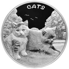 1 oz - Fidji "Cats" Chats domestiques 2023 Prooflike