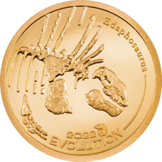 0.5 gramme d'or - Mongolie Golden Edaphosaurus – Evolution of Life 2022 PP