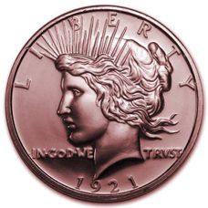 1 Unze Kupfer - USA Peace Dollar