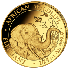 1/25 Unze Gold - Somalia Elefant 2018 Proof