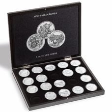 Münzkassette für 20-Koala Silbermünzen in Kapseln, Schwarz